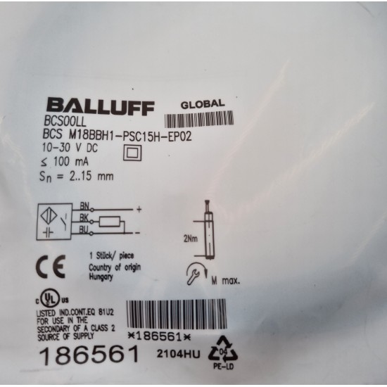 BALLUFF BCS M18BBH1 10-30V DC 100MA Sensors